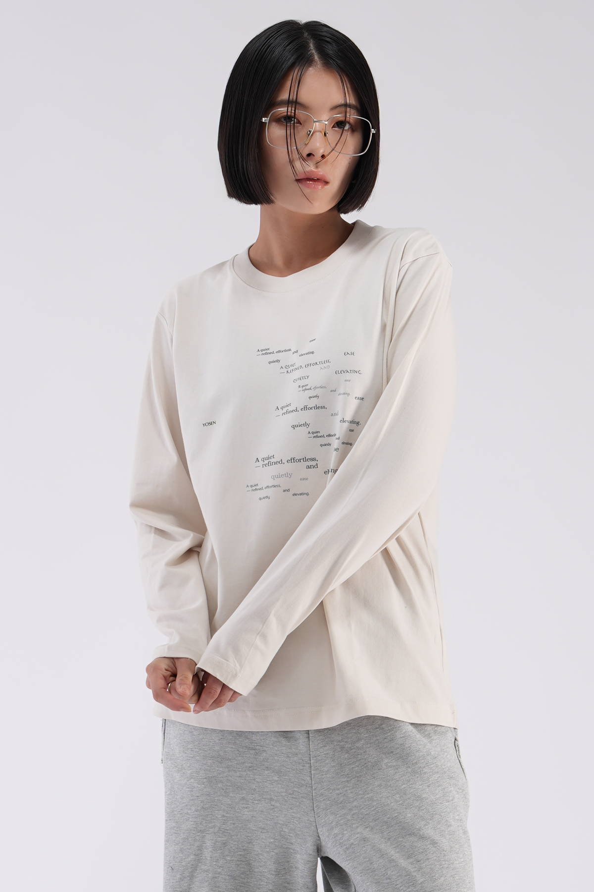Lune ease L/S tee ECRU
