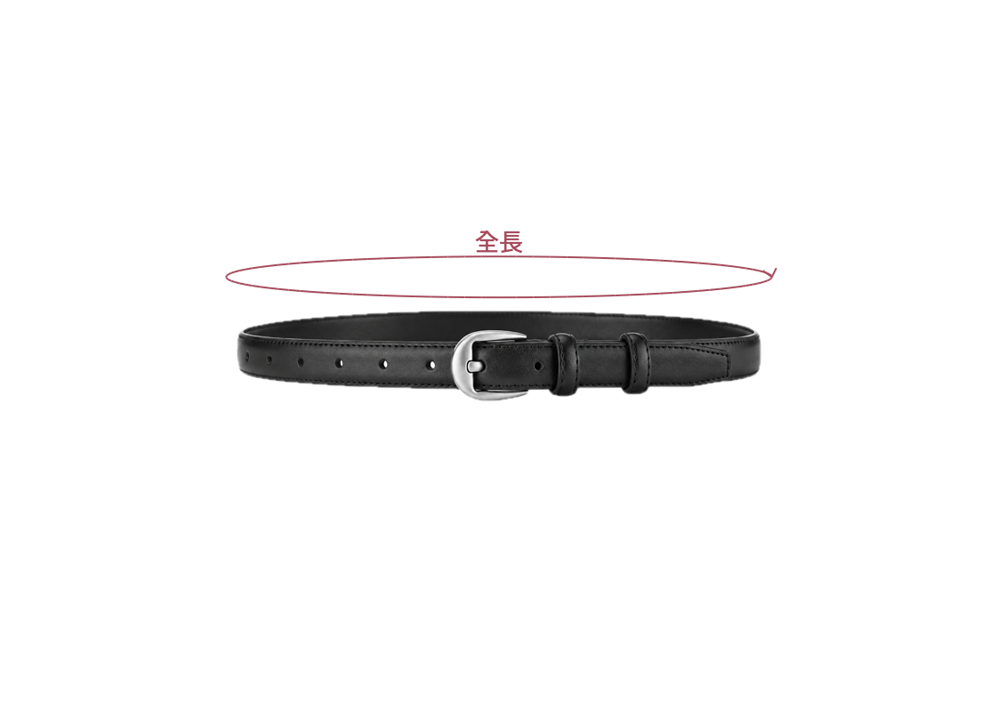 Sign slim belt BLACK 採寸箇所