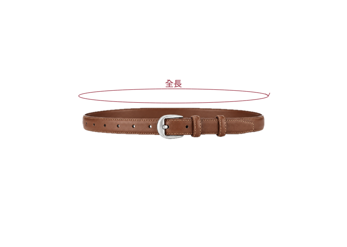 Sign slim belt BROWN 採寸箇所